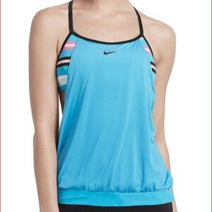 NIKE Layered Racerback Scoopneck Tankini Top